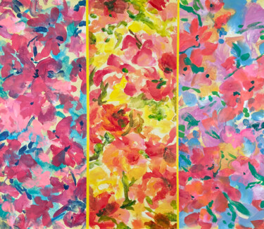 Schilderij getiteld "Triple garden" door Tetiana Lukianchenko, Origineel Kunstwerk, Acryl