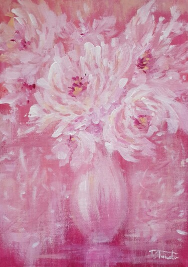 Malerei mit dem Titel "Pink Tenderness, Ab…" von Tetiana Sharanutsa, Original-Kunstwerk, Acryl