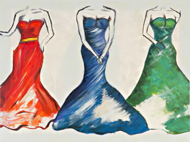 Obrazy i ryciny zatytułowany „Girls Painting” autorstwa Tetiana Surshko (SurshkoArt), Oryginalna praca, Cyfrowy wydruk