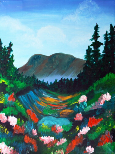 Картина под названием "Vibrant Blooms: A F…" - Tetiana Surshko (SurshkoArt), Подлинное произведение искусства, Масло