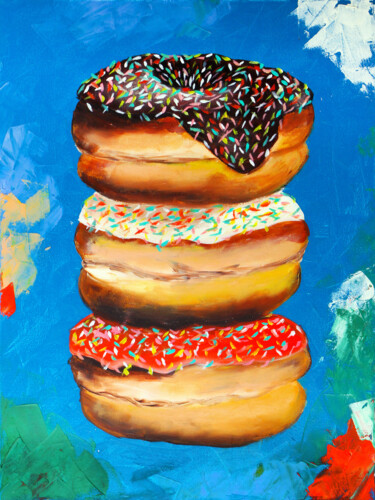 Druckgrafik mit dem Titel "Donuts Painting" von Tetiana Surshko (SurshkoArt), Original-Kunstwerk, Digitaldruck