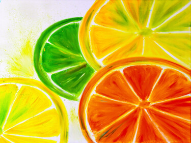 「Vitamin C Painting」というタイトルの製版 Tetiana Surshko (SurshkoArt)によって, オリジナルのアートワーク, デジタルプリント