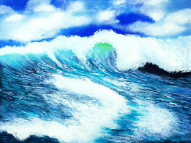Prenten & gravures getiteld "Ocean wave art Pain…" door Tetiana Surshko (SurshkoArt), Origineel Kunstwerk, Digitale afdruk