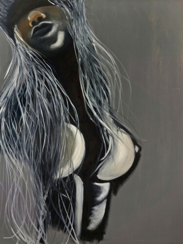 Painting titled "Bdsm woman art Pain…" by Tetiana Surshko (SurshkoArt), Original Artwork, Oil