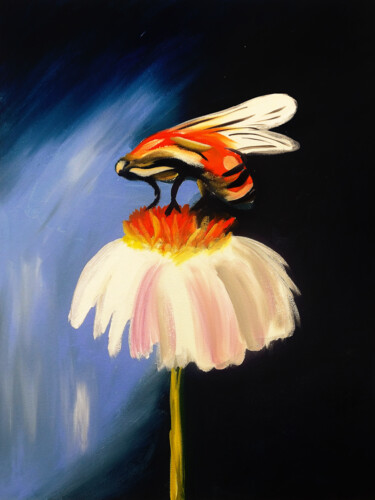 Peinture intitulée "Honey Bee Art Paint…" par Tetiana Surshko (SurshkoArt), Œuvre d'art originale, Huile