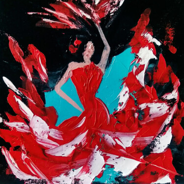Painting titled "Dancer abstract" by Tetiana Surshko (SurshkoArt), Original Artwork, Oil