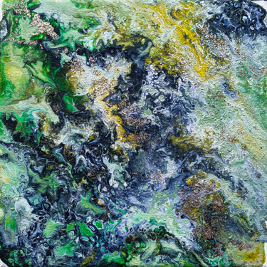 Pittura intitolato "Green art canvas" da Tetiana Surshko (SurshkoArt), Opera d'arte originale, Acrilico