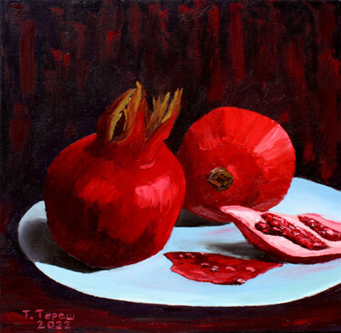 Schilderij getiteld ""Pomegranate"" door Tetiana Teresh, Origineel Kunstwerk, Olie