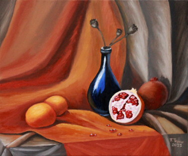 Painting titled ""Still life with a…" by Tetiana Teresh, Original Artwork, Oil