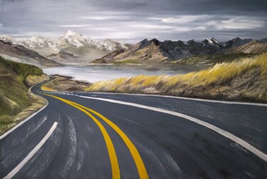 Painting titled ""THE ROAD"" by Tetiana Tiplova, Original Artwork, Oil