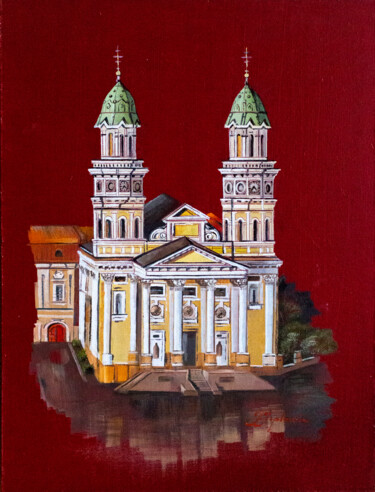 Painting titled ""HOLY CROSS CATHEDR…" by Tetiana Tiplova, Original Artwork, Oil
