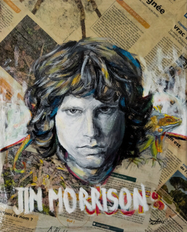 Painting titled "Jim Morrison" by Tetiana Zheida, Original Artwork, Acrylic