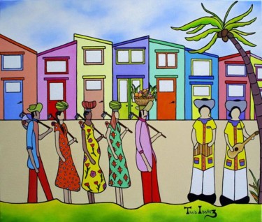 Painting titled "VIAJANTES" by Thaís Gomez "Arte Tropical", Original Artwork