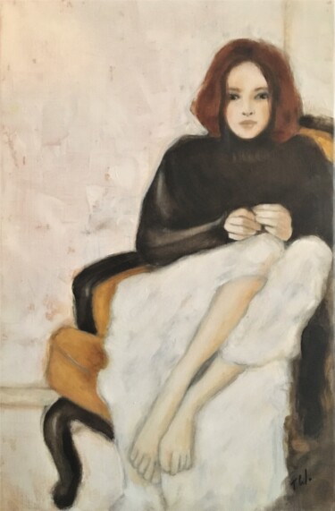 Pittura intitolato "21h30 le fauteuil j…" da Thalie Cardo, Opera d'arte originale, Olio