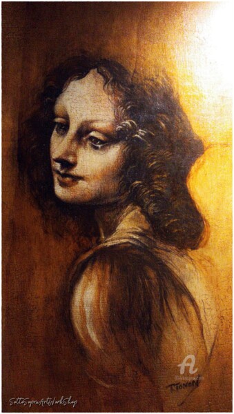 Рисунок под названием "Ruah - Spirito Divi…" - Thalita Tonon (SottoSopra), Подлинное произведение искусства, Пастель