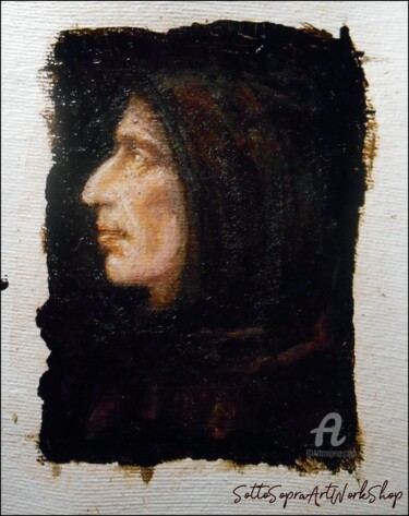 Malerei mit dem Titel "Savonarola Portrait…" von Thalita Tonon (SottoSopra), Original-Kunstwerk, Öl