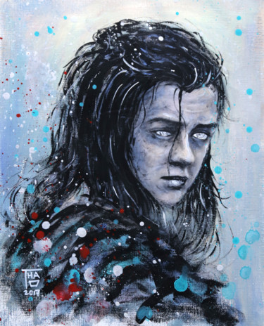 Painting titled "Arya Stark" by Thao, Original Artwork, Acrylic