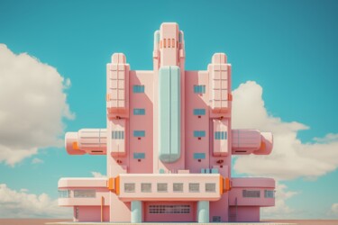 Digital Arts titled "Pink Facade D" by Thapsus, Original Artwork, AI generated image