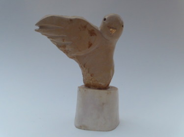 Sculpture intitulée "Oiseau à l'aile dép…" par Jean-Pierre Thaurenne, Œuvre d'art originale, Pierre