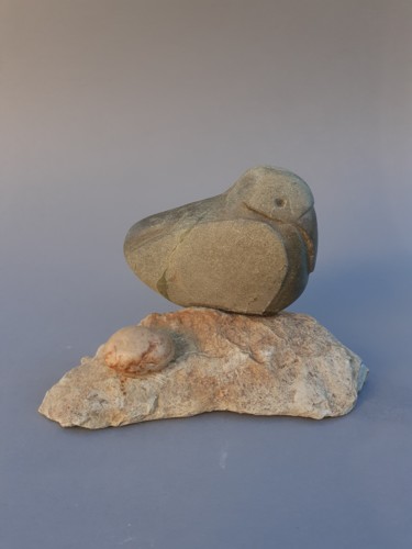 Γλυπτική με τίτλο "Oiseau de mer et so…" από Jean-Pierre Thaurenne, Αυθεντικά έργα τέχνης, Πέτρα