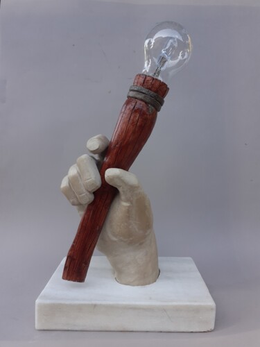雕塑 标题为“Main au flambeau” 由Jean-Pierre Thaurenne, 原创艺术品, 石