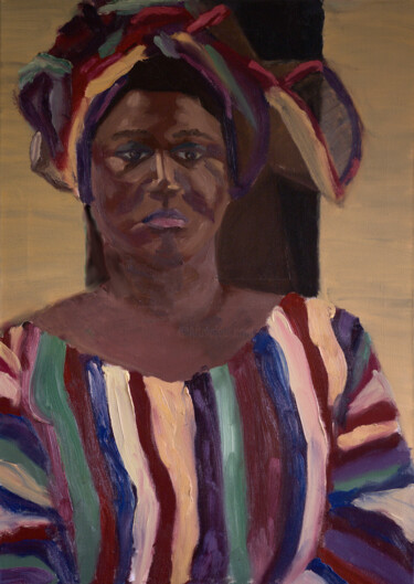 Pintura intitulada "Ghanaian Woman In C…" por The Hammer, Obras de arte originais, Óleo