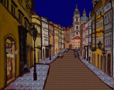 Digital Arts titled "Street View Of Prag…" by The Hammer, Original Artwork, 2D Digital Work