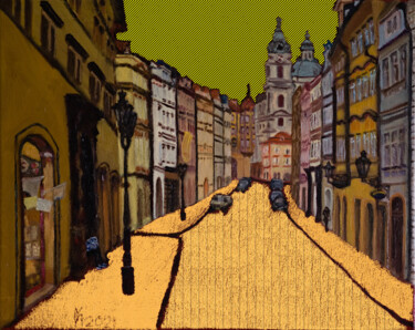 Arts numériques intitulée "Street View Of Prag…" par The Hammer, Œuvre d'art originale, Travail numérique 2D
