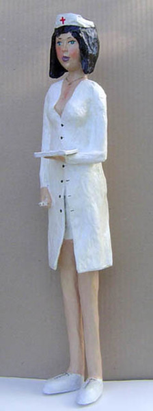 Sculpture intitulée "infirmière" par Thérèse Brandeau, Œuvre d'art originale, Papier