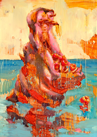 Malerei mit dem Titel "HIPPOCRIT EVE 04" von Thekairos, Original-Kunstwerk, Öl