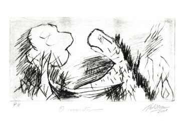 Obrazy i ryciny zatytułowany „o MONSTRO” autorstwa Thelmo Silveira, Oryginalna praca, Akwaforta