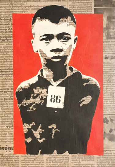 Painting titled "'86'" by The Monk Stencils, Original Artwork, Acrylic