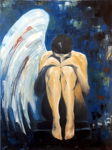 Peinture intitulée "Angel" par Theodora Krouklidou, Œuvre d'art originale, Huile