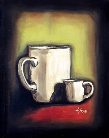 Pintura intitulada "Coffee Time" por Undarkpaint, Obras de arte originais, Óleo