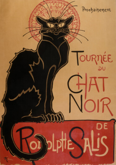 Printmaking titled "Tournée du Chat noir" by Théophile Alexandre Steinlen, Original Artwork, Lithography