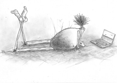 Drawing titled "Rêveries" by Thérèse Marie Cardon (TMC), Original Artwork, Graphite