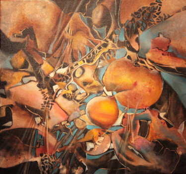 Pittura intitolato ""Samklahé : la flor…" da Thierry Etheve, Opera d'arte originale, Olio