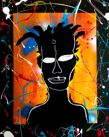 Painting titled "Basquiat, street art" by Thierry Angot, Original Artwork, Acrylic