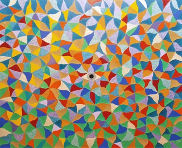 Картина под названием "Le Kaléidoscope cur…" - Thierry Blanc (T3L), Подлинное произведение искусства, Эмаль