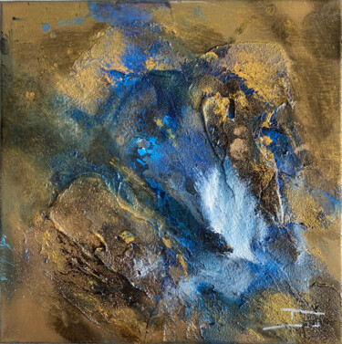 Malarstwo zatytułowany „Bleu & Or #08” autorstwa Thierry Courteau, Oryginalna praca, Akryl