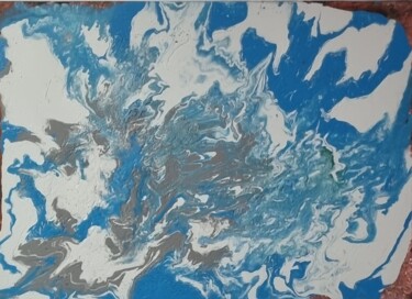 Painting titled "Vagues" by Thierry Deluc, Original Artwork, Acrylic
