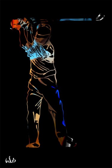 "Golfeur dans la nuit" başlıklı Dijital Sanat Wub tarafından, Orijinal sanat, Dijital Resim