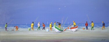 Pintura intitulada "Les pêches à la lig…" por Thierry Jacquiot, Obras de arte originais, Acrílico