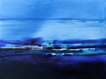 Pittura intitolato "Grande Bleue 3" da Thierry Le Baill, Opera d'arte originale, Olio