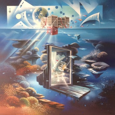 Картина под названием "Monte-Carlo Bay 8em…" - Thierry Mordant, Подлинное произведение искусства, Акрил Установлен на Деревя…