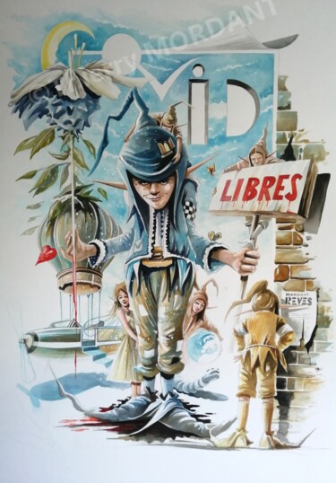 Картина под названием ""LIBRE  C O V I D"" - Thierry Mordant, Подлинное произведение искусства, Акрил