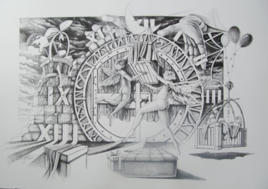 Desenho intitulada "Portes aux Anges" por Thierry Mordant, Obras de arte originais, Tinta