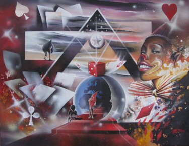 Peinture intitulée ""Au coeur des Jeux"" par Thierry Mordant, Œuvre d'art originale, Acrylique Monté sur Châssis en bois