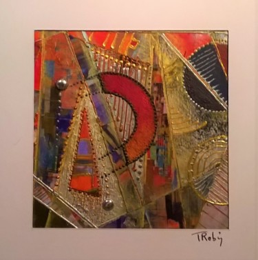 Κολάζ με τίτλο "Abstraction colorée…" από Thierry Robin, Αυθεντικά έργα τέχνης, Κολάζ Τοποθετήθηκε στο Χαρτόνι