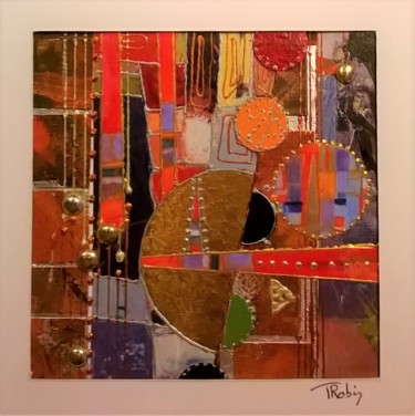 Κολάζ με τίτλο "Abstraction colorée…" από Thierry Robin, Αυθεντικά έργα τέχνης, Κολάζ Τοποθετήθηκε στο Χαρτόνι